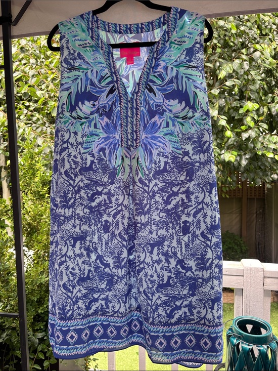 Lilly Pulitzer Dresses & Skirts - Lilly Pulitzer Evah Dress Ready Set Gecko Blue HighTide Sleeveless Vneck XL